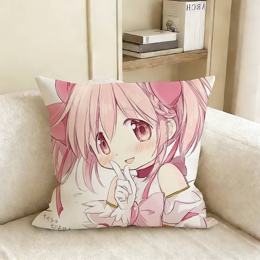 PPuella MMagi Madoka MMagica Pillow Case Living Room Sofa Cushion Cover Suitable For Home Bedroom Room Decoration
