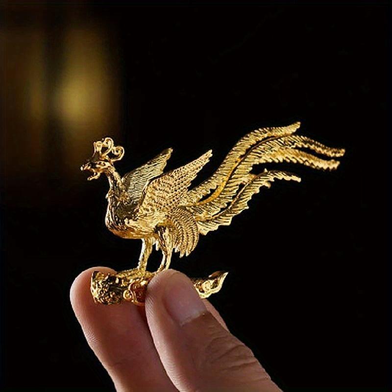 1pc Lucky Spread Wings And Step On The Clouds Phoenix Figurine Ornament Home Decoration Good Luck Phoenix Nird Statue