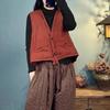 Women's Autumn Winter Padded Jacket Loose Stacked Sleeveless V-neck Waistcoat Casual Tank Top Jacket Female