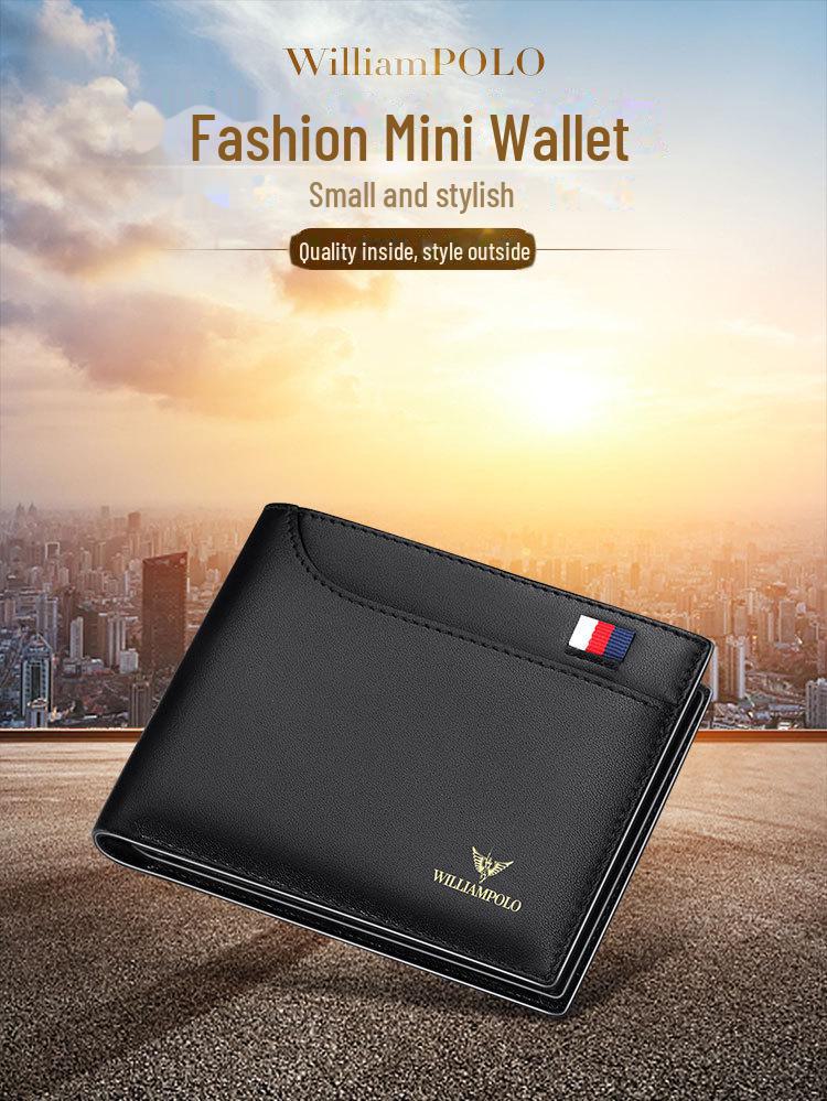 King Paul Ultracienki Męski Portfel z Prawdziwej Skóry - Krótki, Wielofunkcyjny Etui na Karty na Biznesowo-Casualowy