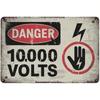 Vintage Hochspannung 10000V Warnschild Metallschild Garage Raum Wanddekor 8x12 Zoll