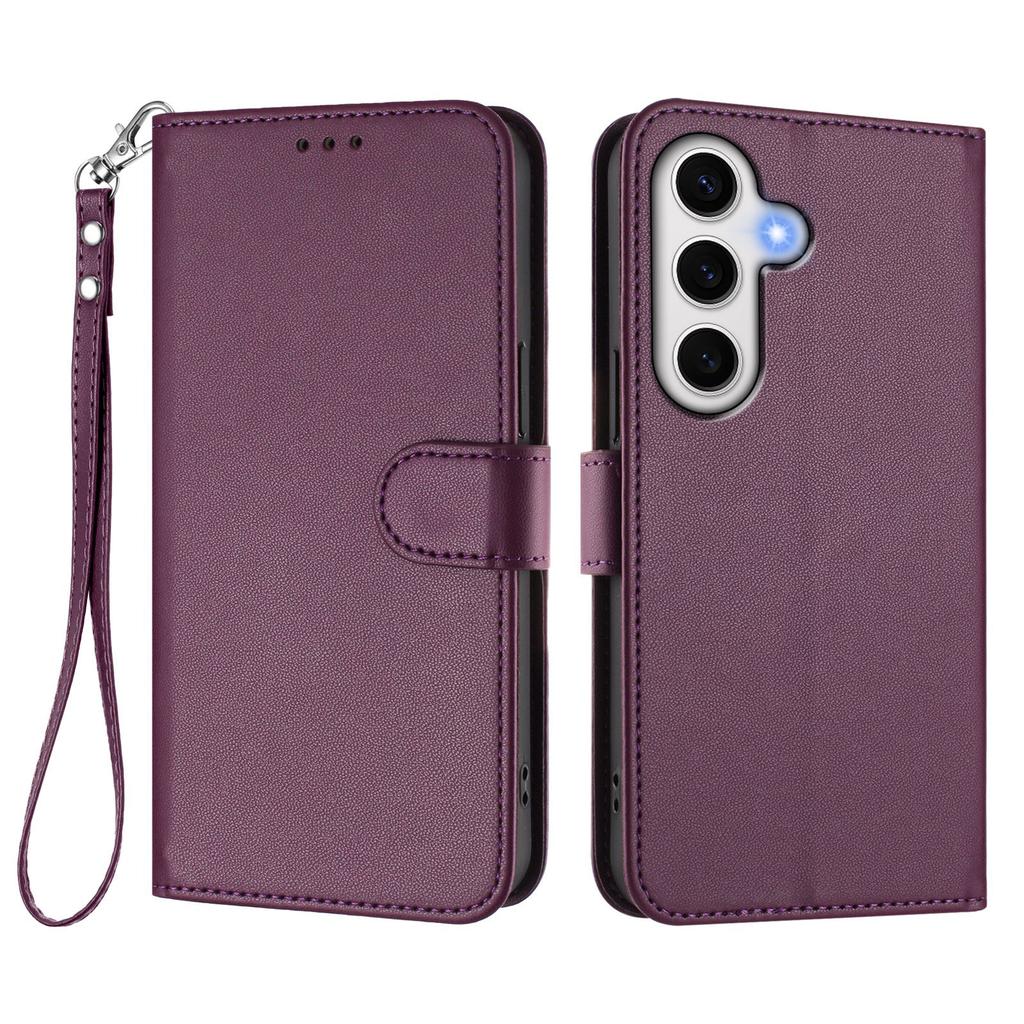 For Samsung Galaxy S24 FE Leather Case Wallet Stand Phone Cover with Wrist Strap