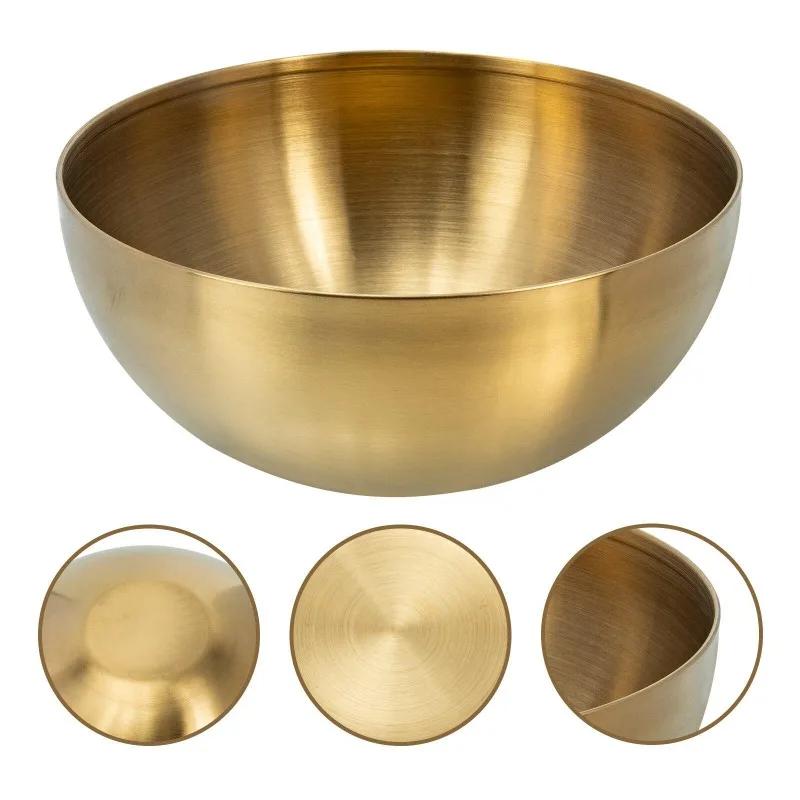 15/20/24/28cmBowls Salad Stainless Steel Soup Serving Metal Ramen Rice Kitchen Container Fruit Noodle Cereal Pasta Storage
