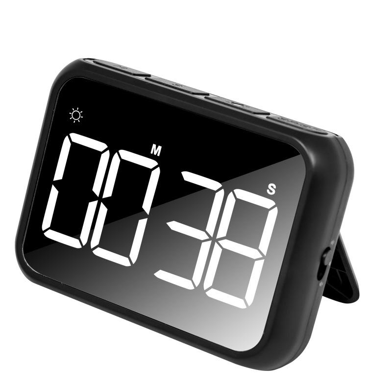 Numărătoare inversă digitală pentru LED-ul bateriei Timer de bucătărie Control lung al luminozității și Orificiu de reglare black