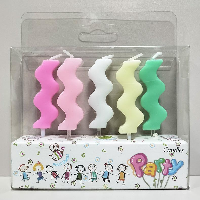 

Creative Macaron Birthday Cake Candle Party Decoration Five Fresh Ribbon Birthday Candles