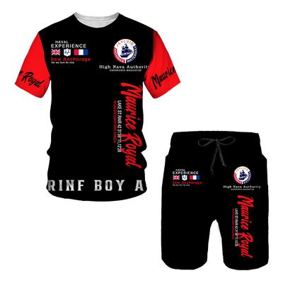 T-shirt da uomo estive Tute Lettere di moda T-shirt stampata in 3D/Pantaloncini casual/Tute per coppie Set di pantaloncini sportivi da uomo casual
