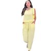 2024 Summer Women's Solid Color Sleeveless Top & Casual Long Pants Two-Piece Set