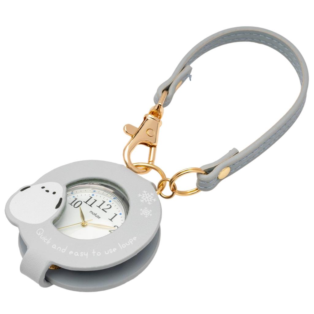 Fieldwork Women's Analog Pocket Watch with Magnifying Glass, 2x Magnification, Strap Included, Bag Charm, Anipe Long-tailed Tit Design, Blue,