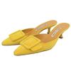 MANOLO BLAHNIK Women's Suede Mules, Yellow, Size 36 1/2 shoes 36 1/2 yellowUsed
