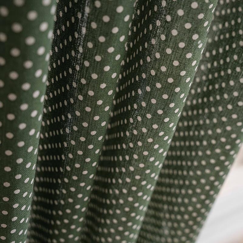 Vintage Plaid Cotton Linen Semi-Blackout Curtain