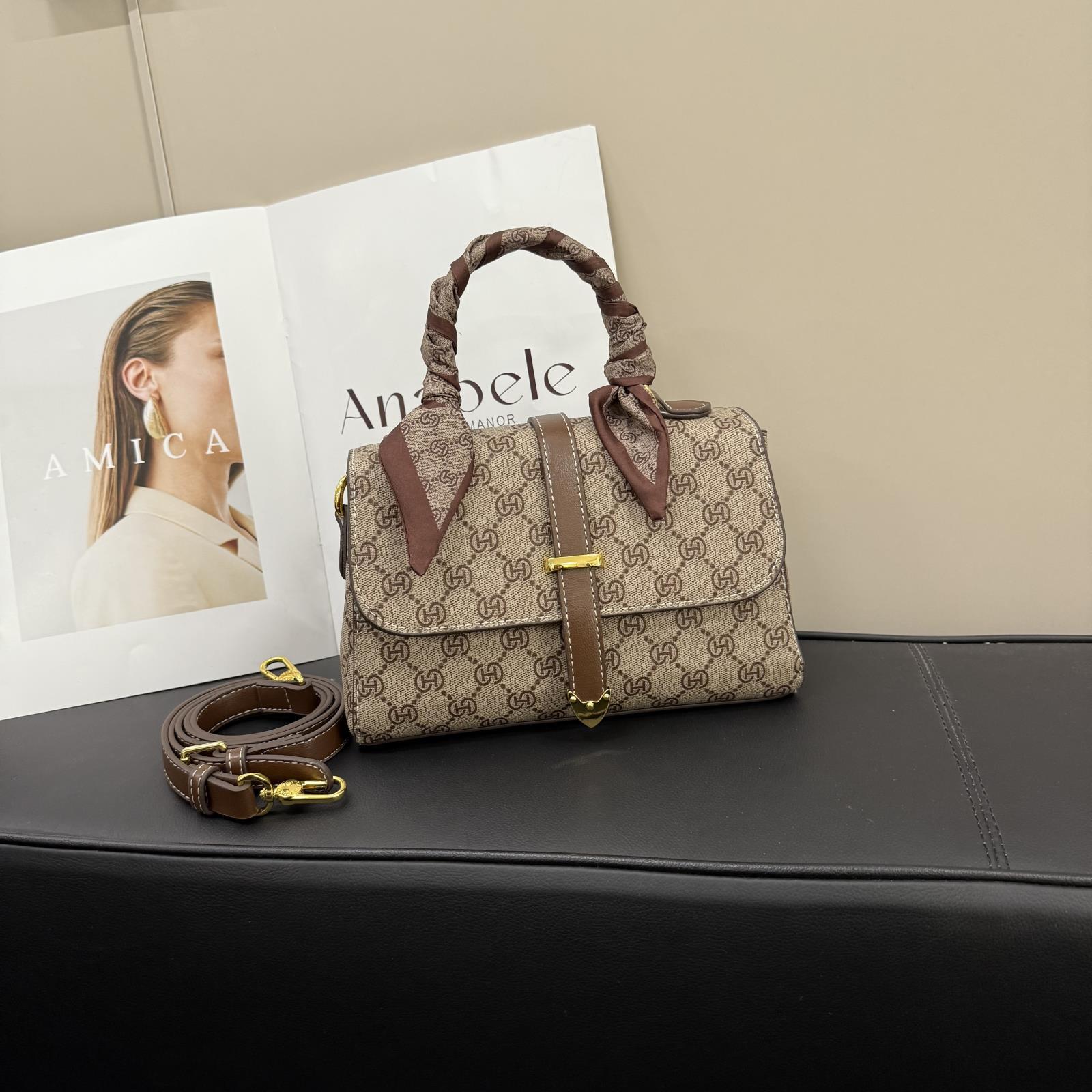 

Новая женская сумка модный универсальный стиль письмо старый цветок портативная на одно плечо через плечо женская сумка серый