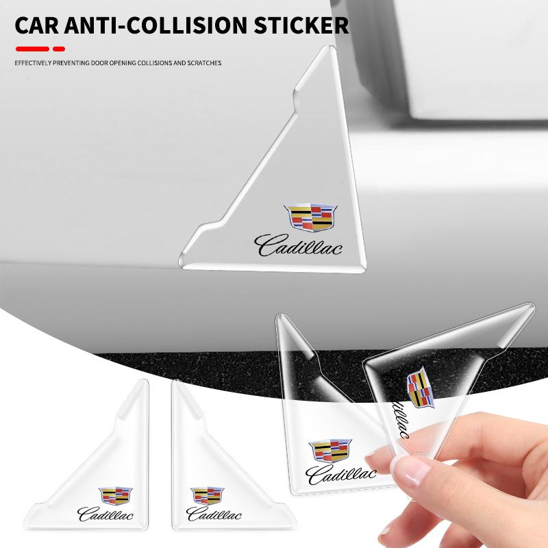 2Pcs Transparent Car Door Corner Cover Anti-Scratch Protection Sticker for Cadillac Seville XT4 CT4 CT5 ATS SLR STS EXT CTS