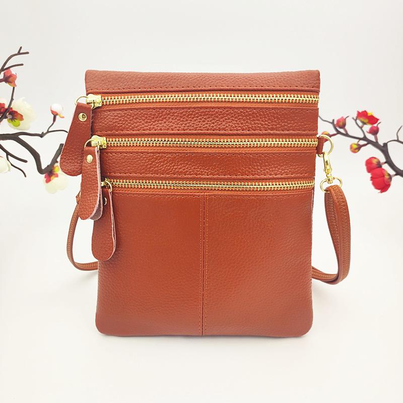 Trendy Women's Genuine Leather Crossbody Phone Bag - Versatile Single Shoulder Design