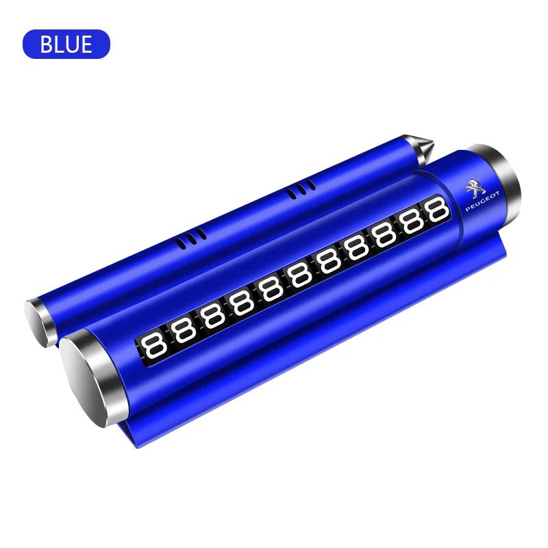 For Peugeot Metal Car Temporary Parking Card Rotate Phone Number Plate Parking Card For Peugeot 206 207 307 3008 308 407 408 508