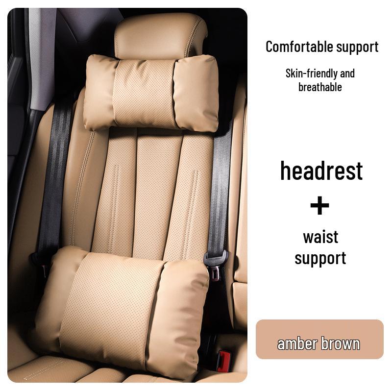 Compatible with 25 Zeekr 001 models: Nappa Leather Headrests, 007GT Lumbar Supports, and 009 Car Seat Backrests