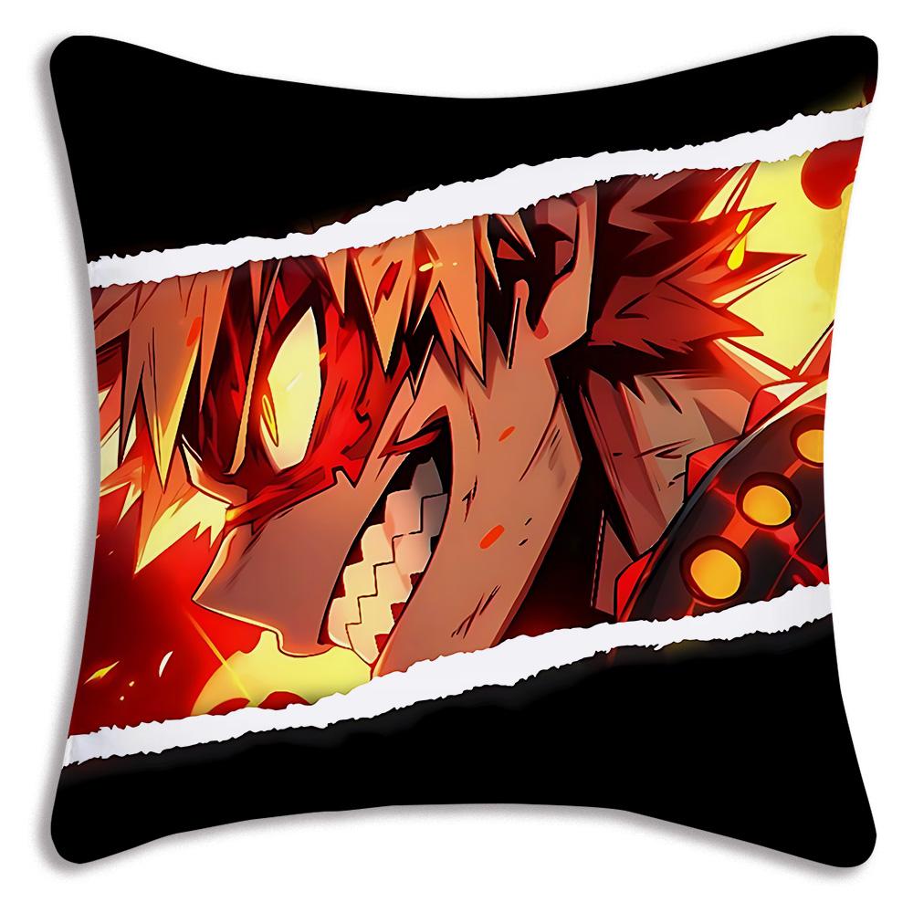 Anime My h-Hero Academias Pillow Covers Cartoon Sofa Decorative Home Double-sided Printing Short Plush Cute Cushion Cover