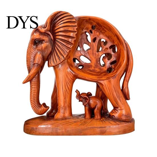 Dekorative Mutter-Kind-Elefanten-Hohlkehlgravur und Baby-Statue, Harzfigurine, Gute Tischplatten-Akzente für Eingangsbereich Glücksskulptur Heimregal