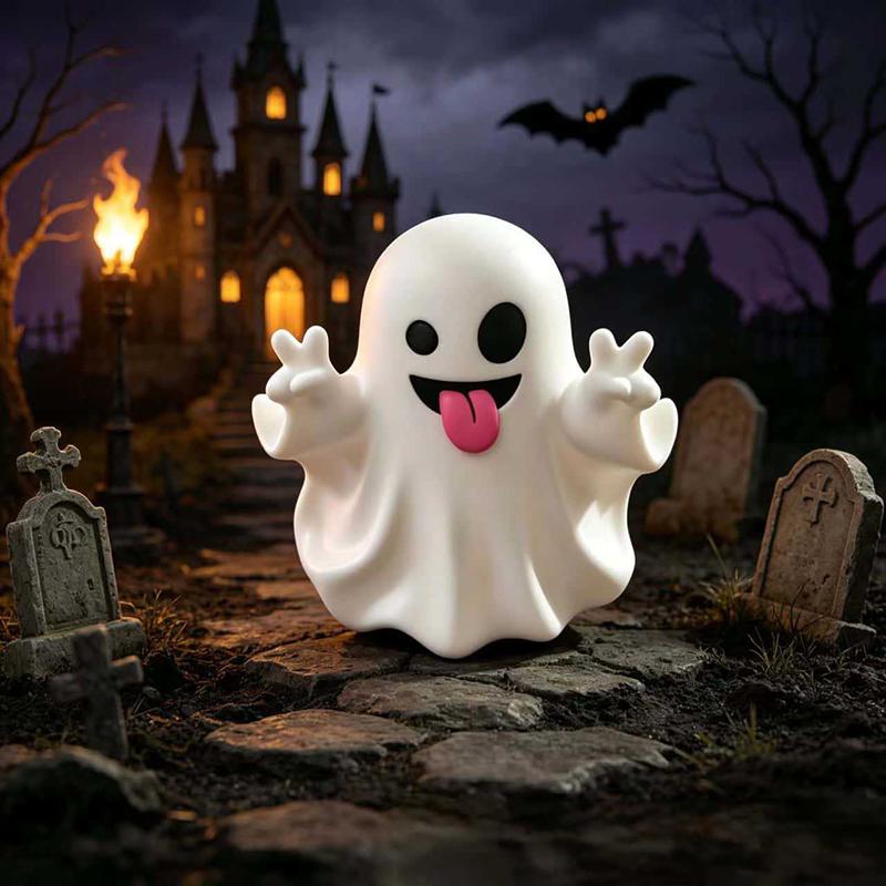 1/6Pcs Adorable Mini Ghost Figurine Soft PVC Lightweight Ornament for Kids Desk Bedroom Decoration Gift
