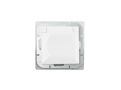 Pearl Single Socket P/Tz/U Ip44 White White Flap - E+9000200