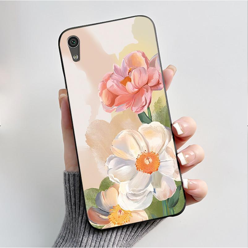 Hülle Für Sony Xperia XA1 Rückseite G3121 G3112 G3125 G3116 G3123 Luxus Mode Schmetterling Blume Schwarzes Silikon Weiche Handyhülle