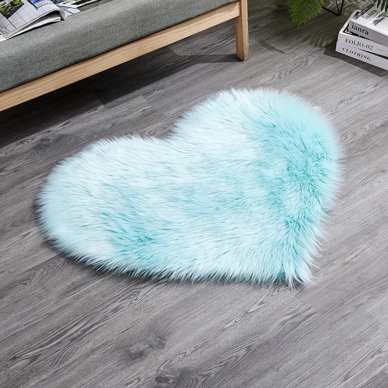 Washable Imitation Wool Plush Floor Mats for Bedroom