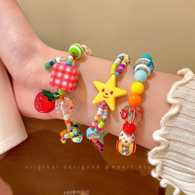 Bracelet chiot couleur fraîcheur petite niche bracelet cœur fille douce été fête étudiante bijoux petite amie