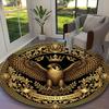 [Golden Regal Falcon Printed Carpet] Non-slip Office Rug, Cozy Round Carprt for Living Room Use, Soft Home Sofa Chair Mat