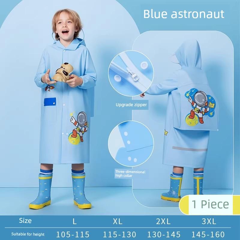 Dingqing Children's Raincoat for Boys and Girls, Thickened, Full-Body Waterproof, Suitable for Kindergarten and Primary School Students, with Hood