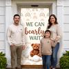 Gender Reveal Banner Neutral Color Scheme Boho  Display Bearly Wait Banner Plush Bear  Boho Party Display For Boho