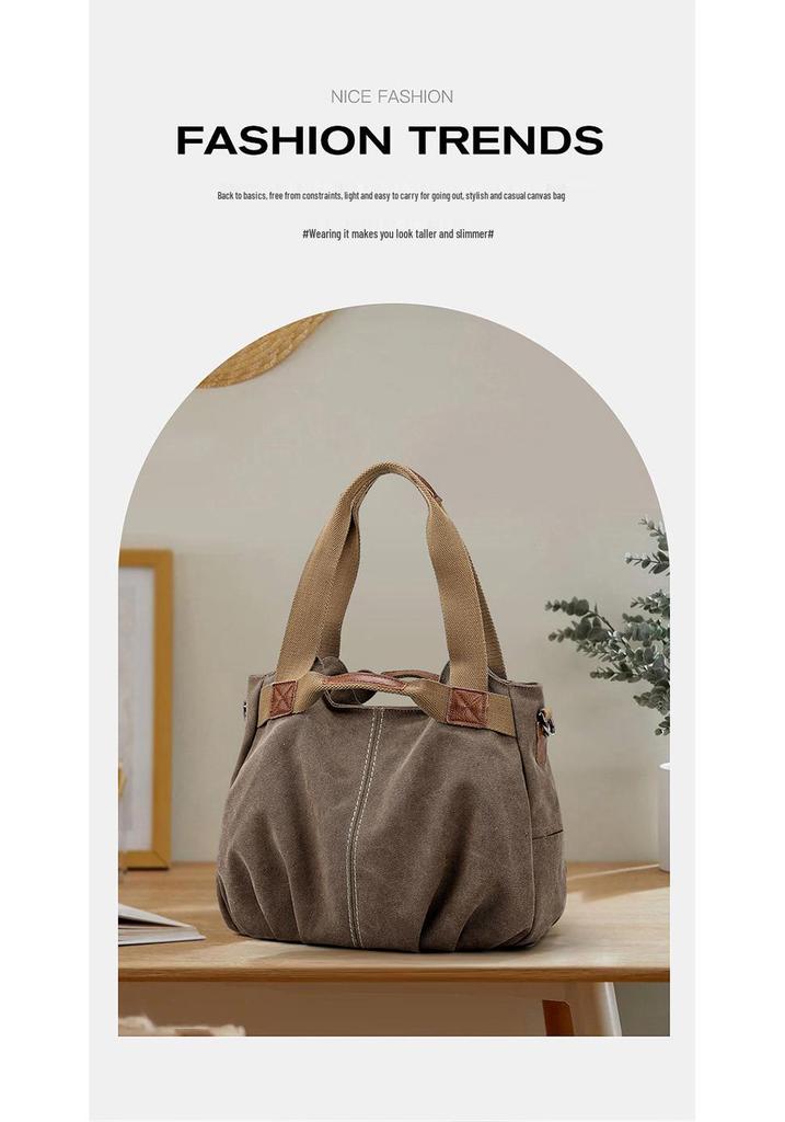 Sac bandoulière et sac à main décontracté en toile style coréen rétro 2026 pour femmes