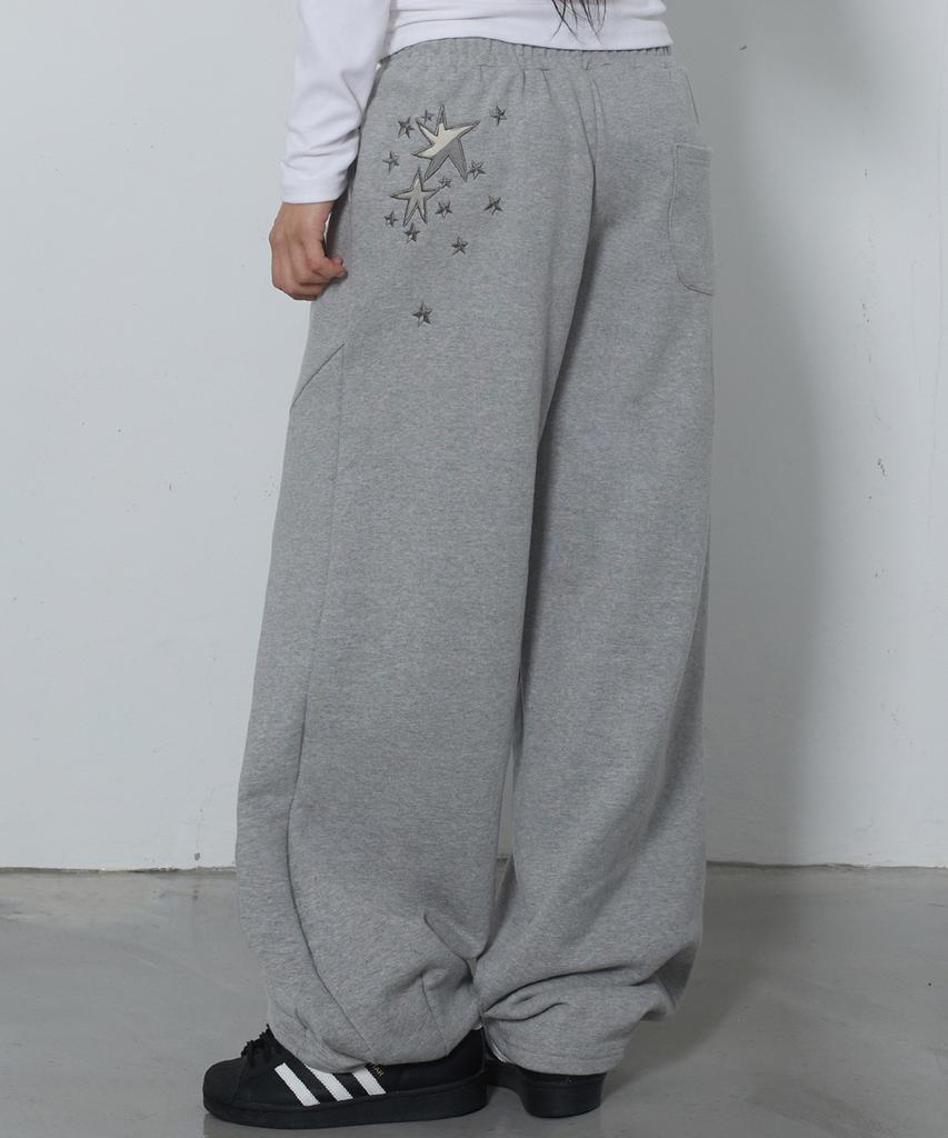 Chix Two-Star Applique Balloon Pants (4 Colors / Fleece-Lined Version Added)