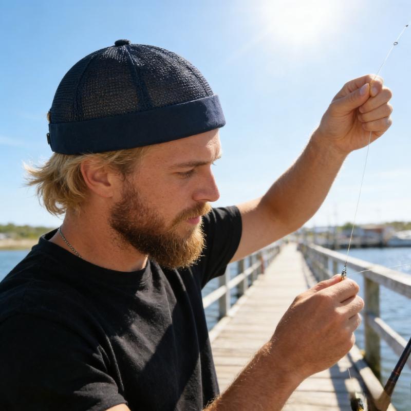 My Extreme Outdoor Activities Men's Brown Summer Brimless Melon Skin Hat Adjustable Hip-Hop And Wo's Landlord Hat Simple Breathable Mesh Tang Hat