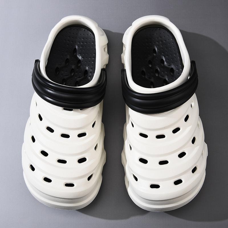 Summer Men's Hole Shoes Wear Deodorant and Non-slip Bag Head Slippers Soft-soled Beach Slippers
