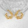 ZAKOL Irregular Wave C Shape Hoop Earrings Gold Color Stainless Steel Earring Birthday Anniversary Zircon Gift for Women
