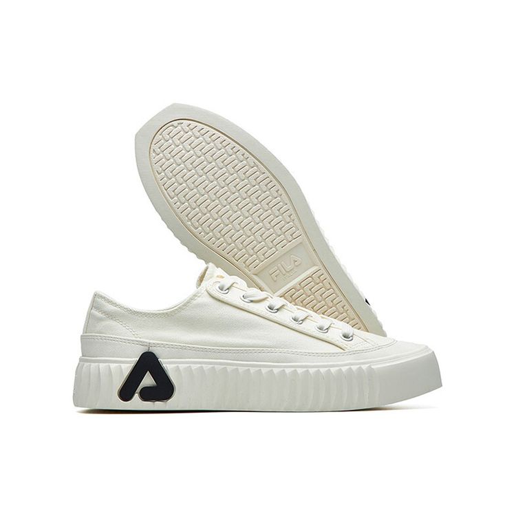 FILA Gear Canvas Retro Casual Slip-Resistant Durable Lightweight Low-Top Skate Shoes Women sneaker Off-White F12W124342FGA