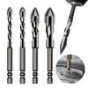 3/4 Pcs Drill Bits Sets Tungsten Steel High Hardness Skewed Head Eccentric Drill Bits Masonry Drill Bits for Glass/Tile/Wood