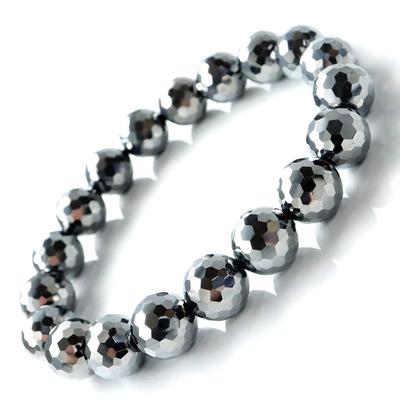 Hochreines, spiegelgeschliffenes Terahertz-Erz-Armband, 10 mm, wird in einer exklusiven Box geliefert, Innendurchmesser [GOLDSTEIN] ca.. 17,5 cm