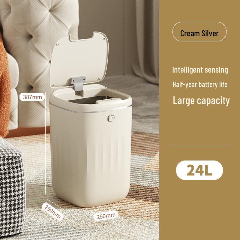 Smart Sensor Trash Can: Minimalist, Waterproof, Large Capacity for Bathroom