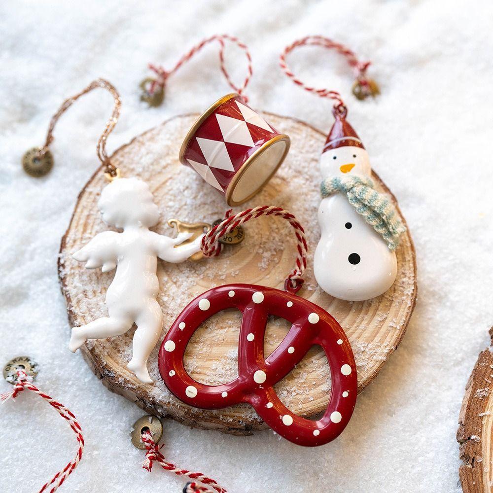 Cartoon Cane Drum Christmas Hanging Decoration Nordic Xmas Tree Ornament Hang Pendants Festival