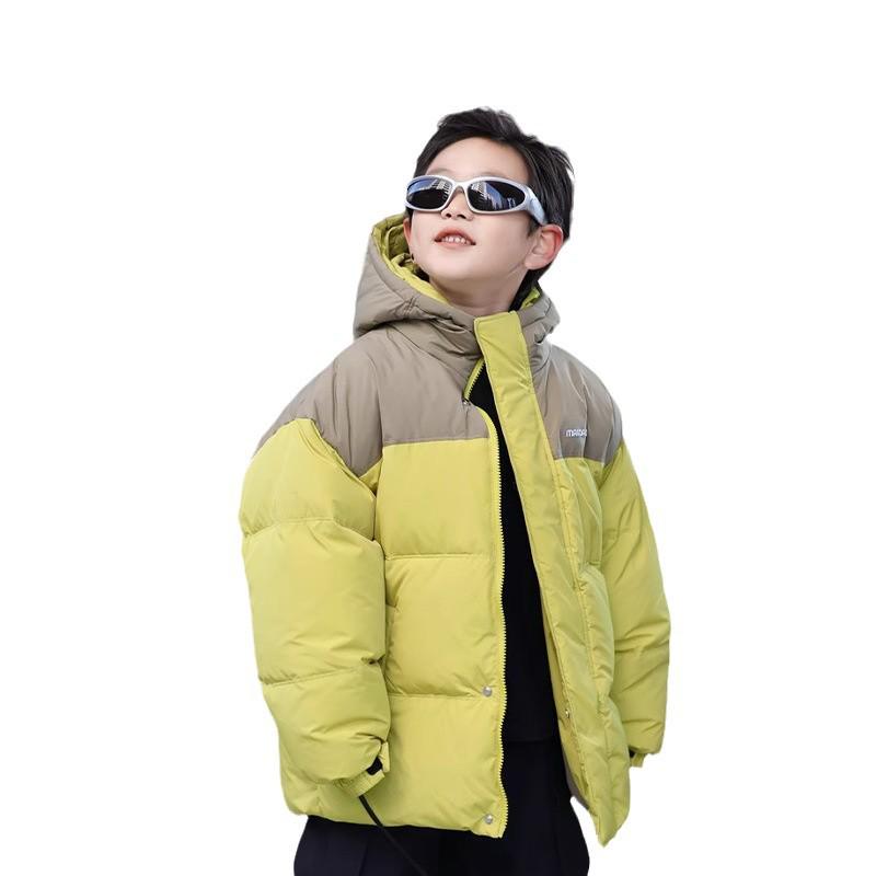 2024 Водонепроницаемая куртка для мальчиков на белом утином пуху - зимнее пальто с высоким наполнителем