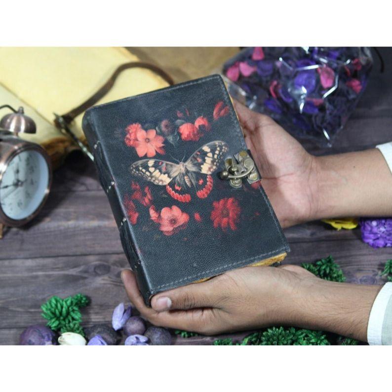 

Luna Moth Leather Journal: Handmade Travel Diary, Sketchbook 7 x 5 in - 100 page