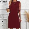 Women's Fashion Summer Spring Love Letter Print 1/2 Sleeves O-Neck High Waist Casual Dresses