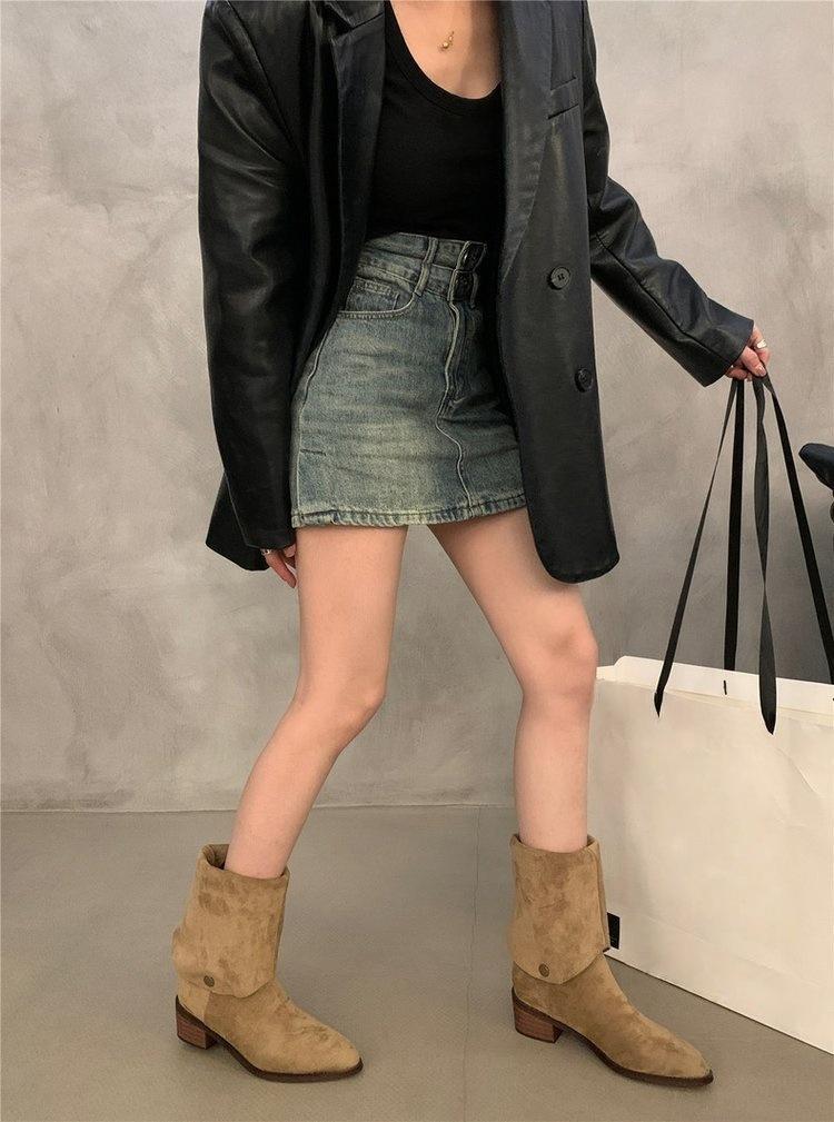 Suede two-wear stacking boots, new outdoor western cowboy boots V-port long knight boots in autumn and winter 2026