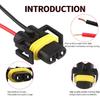 H8 H11 880 881 Male Socket Adapter Connector Wiring Harness&Female Adapter Wiring Harness Sockets Wire Compatible With Headlights Or Fog Lights 2Set