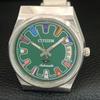 ORIGINALE VINTAGE CITIZEN AUTOMATICO 8200 GIAPPONE OROLOGIO DA UOMO QUADRANTE VERDE a709314-1