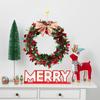 Christmas Wreath Bow Ornament Red And Green Strips Christmas Decorations Wreath For Winter Festival New Year Housewarming Table