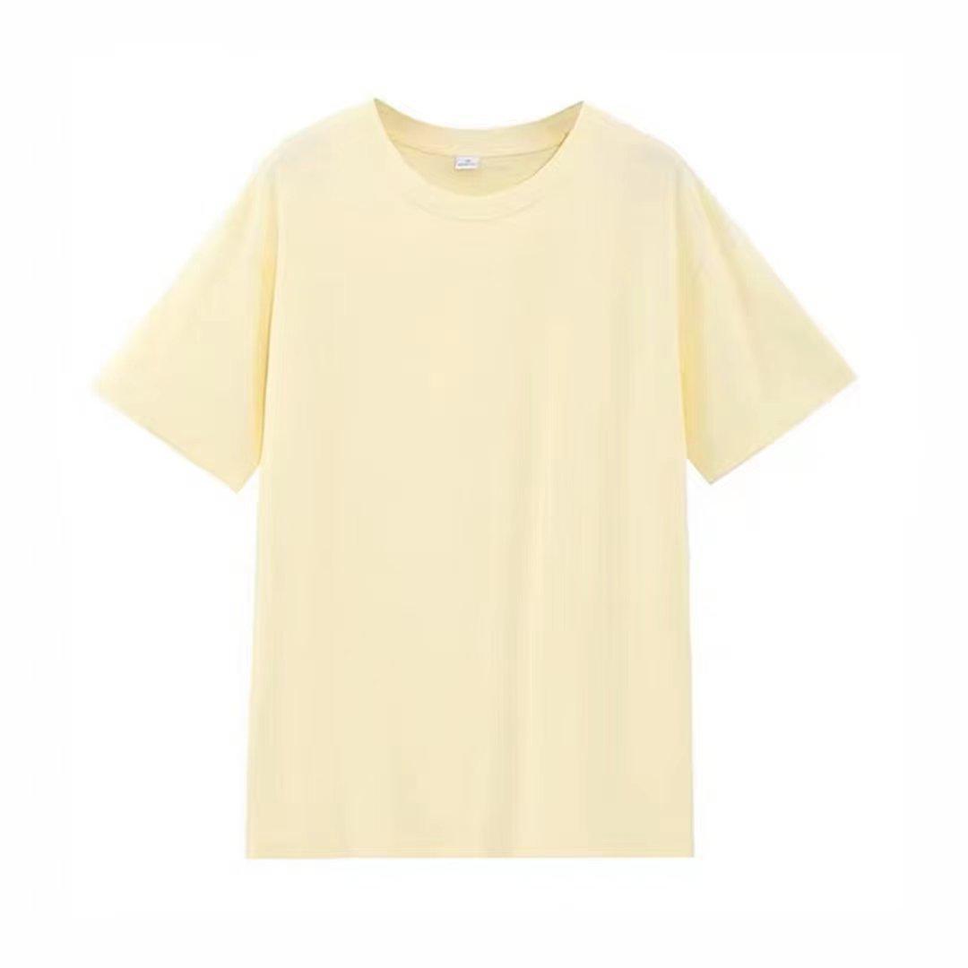 

260 г Чистый хлопок Круглый вырез Спущенное плечо Короткий рукав Унисекс Свободная футболка - Дышащий Корейский Летний Стиль. 3XL