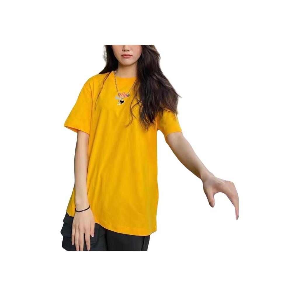 Nike Cartoon Pattern Print Logo Round Neck Vintage Short Sleeve T-Shirt Women Tops Yellow DV3204-739