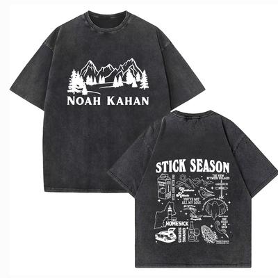 Noah Kahan Stick Season Shirts Vintage Harajuku Summer  Unisex O-Neck Short Regular  Sleeve Cotton T-Shirts Printing