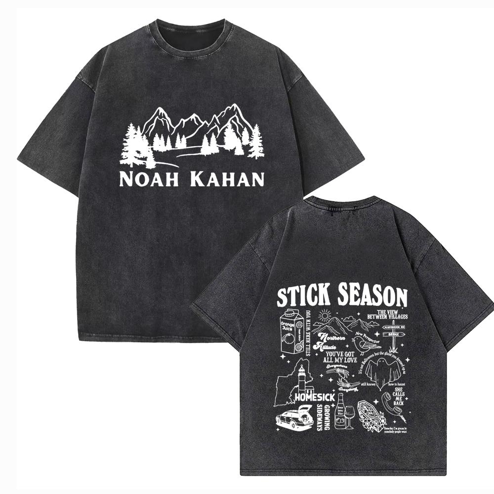 Noah Kahan Stick Season Skjorter Vintage Harajuku Sommer Unisex O-hals Kort Vanlig Erme Bomulls T-skjorter Trykk